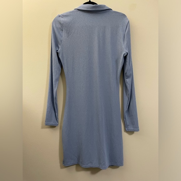 NWT H&M Ribbed Ruching Long‎ Sleeve Dress - M - Picture 5 of 7